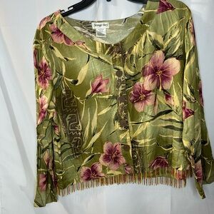 Olive Floral Women's Blouse